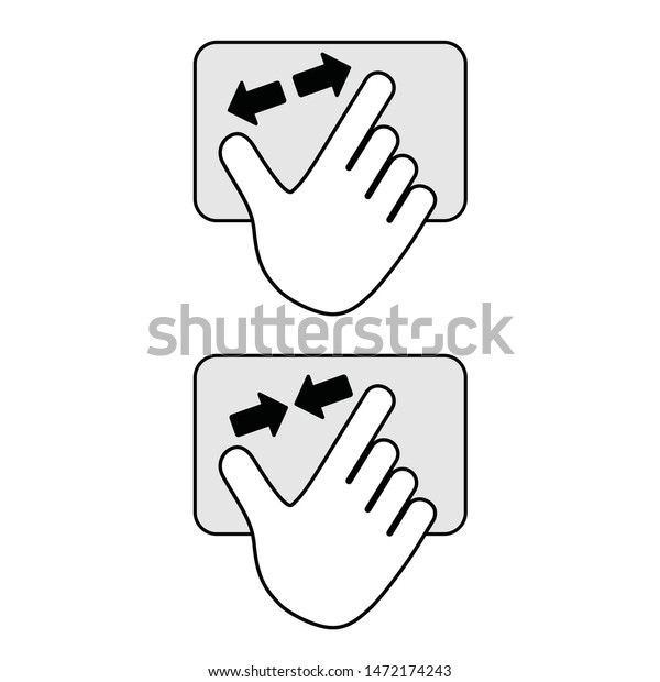 Vector Outlined Set Hands On Touchpad Stock Vector (Royalty Free) 1472174243