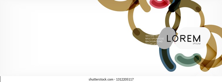 Vector outlined stroke circles composition, abstract background