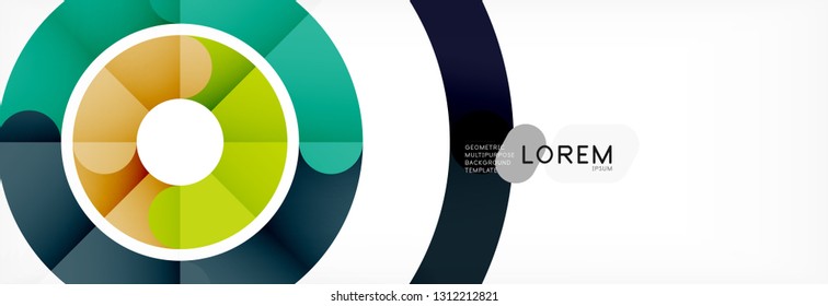 Vector outlined stroke circles composition, abstract background