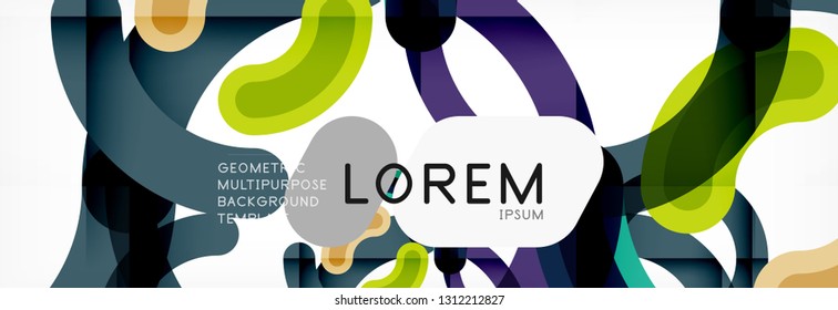 Vector outlined stroke circles composition, abstract background