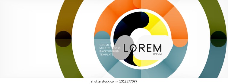 Vector outlined stroke circles composition, abstract background