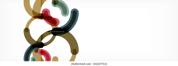 Vector outlined stroke circles composition, abstract background
