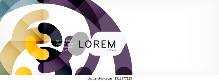 Vector outlined stroke circles composition, abstract background