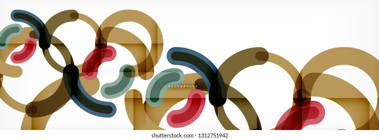 Vector outlined stroke circles composition, abstract background
