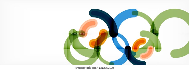 Vector outlined stroke circles composition, abstract background
