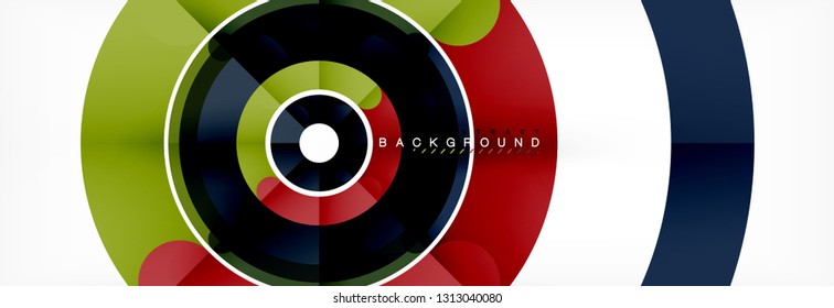 Vector outlined stroke circles composition, abstract background