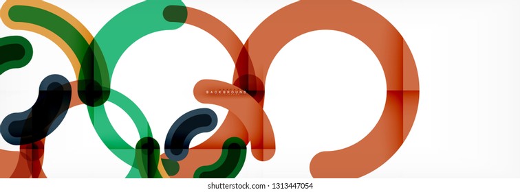 Vector outlined stroke circles composition, abstract background