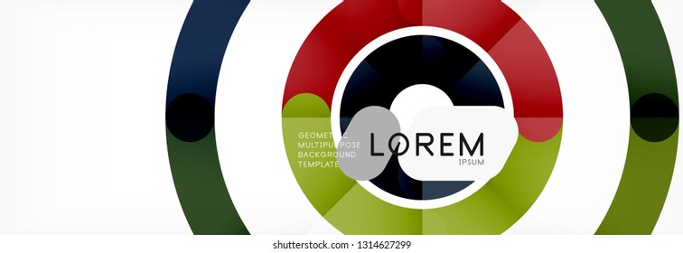 Vector outlined stroke circles composition, abstract background