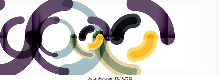 Vector outlined stroke circles composition, abstract background