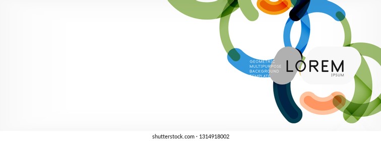 Vector outlined stroke circles composition, abstract background