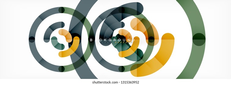 Vector outlined stroke circles composition, abstract background