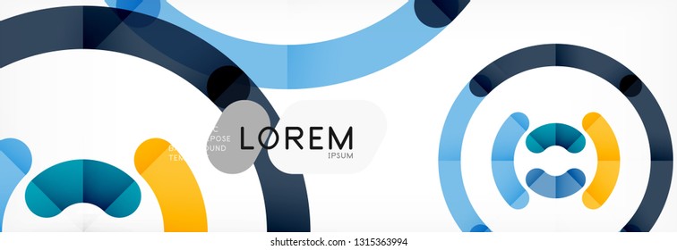 Vector outlined stroke circles composition, abstract background
