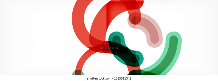 Vector outlined stroke circles composition, abstract background