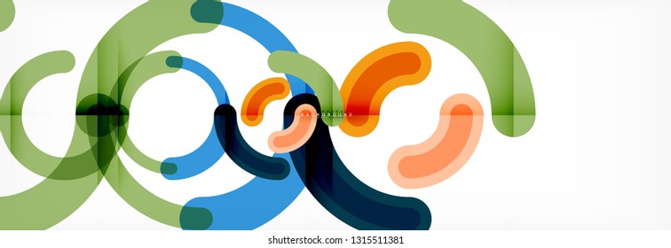 Vector outlined stroke circles composition, abstract background
