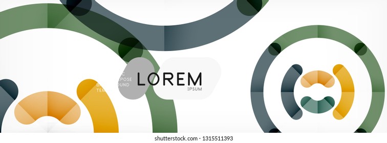 Vector outlined stroke circles composition, abstract background