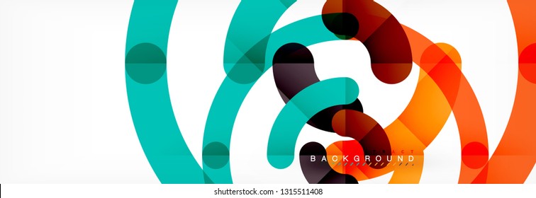 Vector outlined stroke circles composition, abstract background