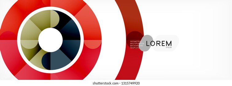Vector outlined stroke circles composition, abstract background