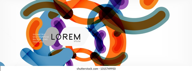 Vector outlined stroke circles composition, abstract background