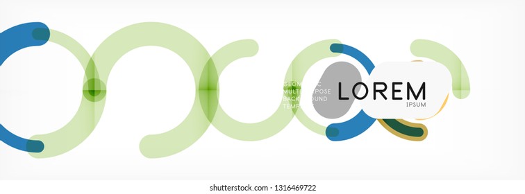 Vector outlined stroke circles composition, abstract background
