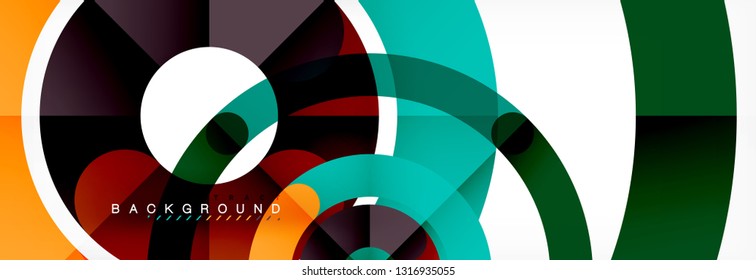 Vector outlined stroke circles composition, abstract background