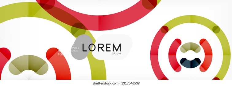 Vector outlined stroke circles composition, abstract background