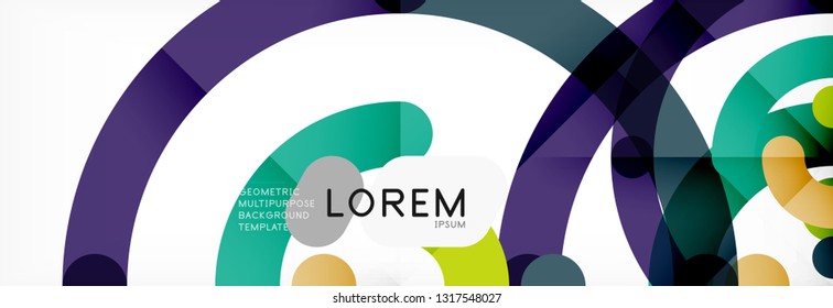 Vector outlined stroke circles composition, abstract background
