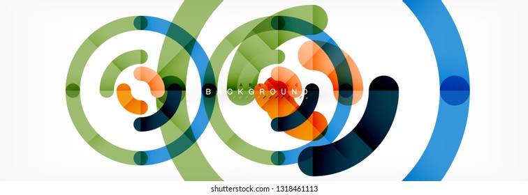Vector outlined stroke circles composition, abstract background