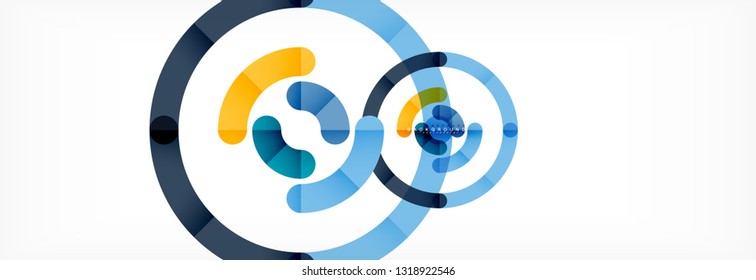 Vector outlined stroke circles composition, abstract background