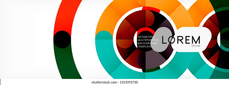 Vector outlined stroke circles composition, abstract background