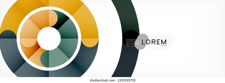 Vector outlined stroke circles composition, abstract background