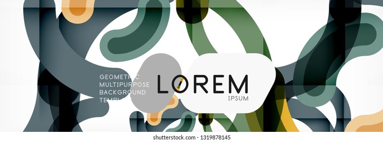 Vector outlined stroke circles composition, abstract background