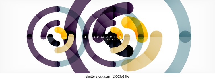 Vector outlined stroke circles composition, abstract background