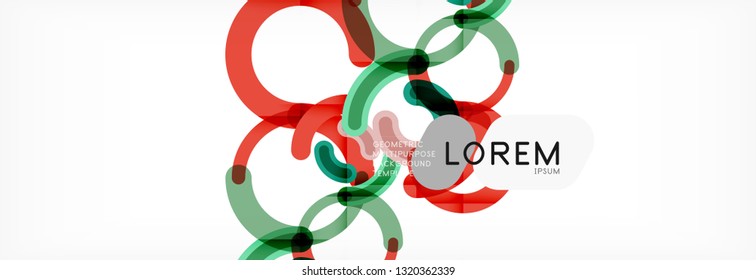 Vector outlined stroke circles composition, abstract background