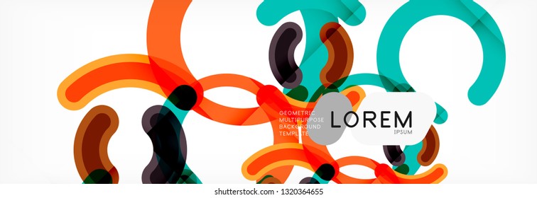 Vector outlined stroke circles composition, abstract background