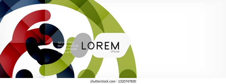 Vector outlined stroke circles composition, abstract background