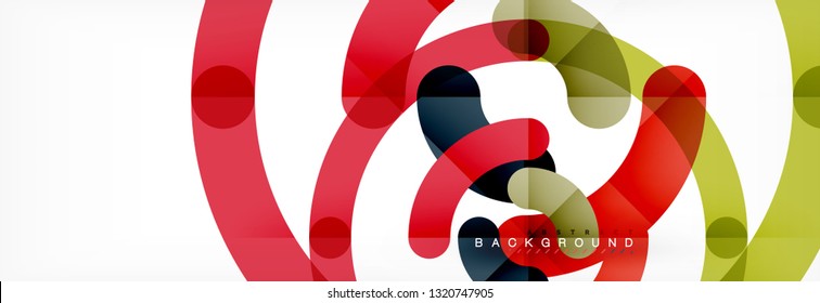 Vector outlined stroke circles composition, abstract background
