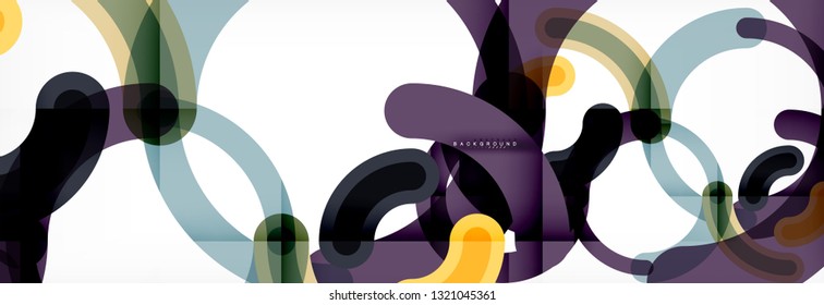 Vector outlined stroke circles composition, abstract background