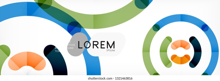 Vector outlined stroke circles composition, abstract background