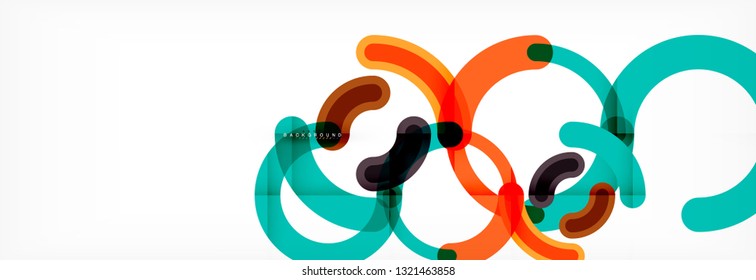 Vector outlined stroke circles composition, abstract background