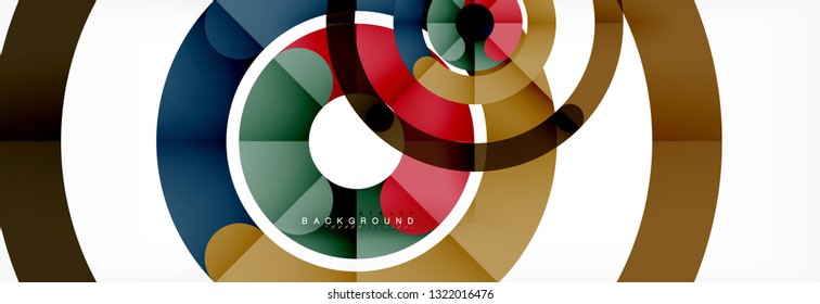 Vector outlined stroke circles composition, abstract background