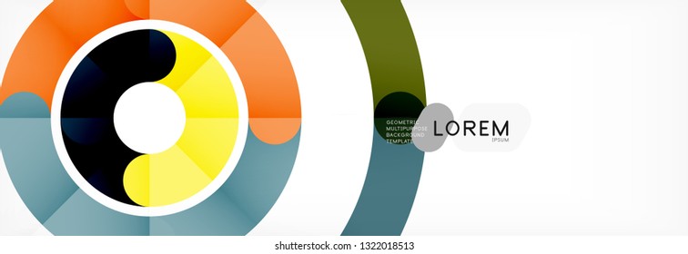 Vector outlined stroke circles composition, abstract background