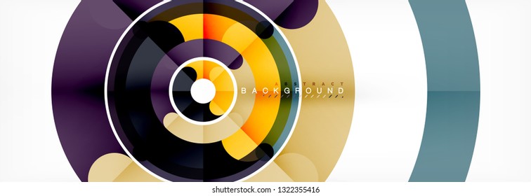 Vector outlined stroke circles composition, abstract background