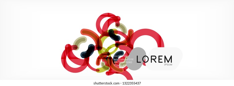 Vector outlined stroke circles composition, abstract background