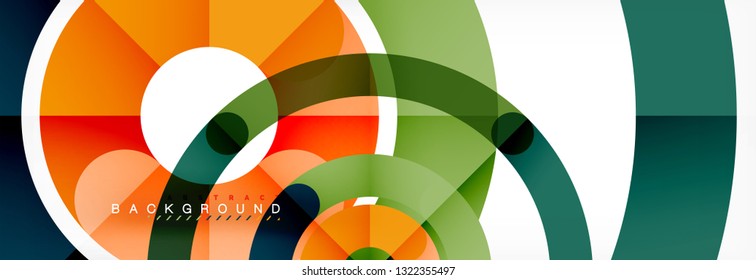 Vector outlined stroke circles composition, abstract background