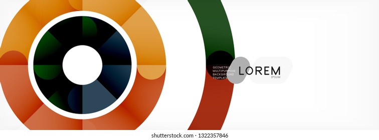 Vector outlined stroke circles composition, abstract background