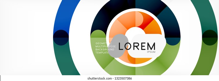 Vector outlined stroke circles composition, abstract background