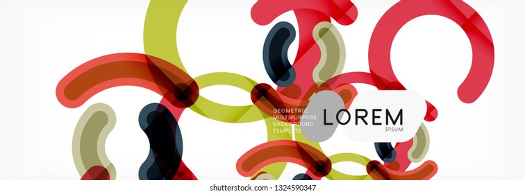 Vector outlined stroke circles composition, abstract background