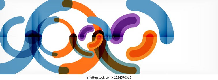 Vector outlined stroke circles composition, abstract background