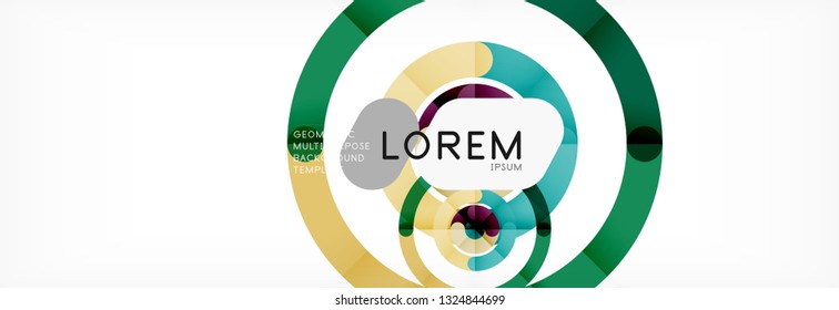 Vector outlined stroke circles composition, abstract background