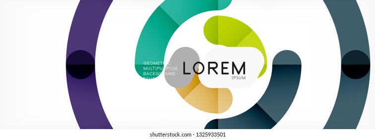 Vector outlined stroke circles composition, abstract background